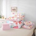thumbnail image 6 of meiyoeat Watercolor Kawaii Flower 7-Piece Twin Bedding Sets For Kids,Girls Personalized Monogram C Gifts Bedding Comforter Set,pink Reversible, 6 of 7