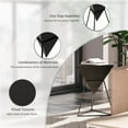 thumbnail image 3 of COZAYH Modern Geometric End Table with Wooden Top and Metal Base, Unique Pyramid Side Table Plant Stand for Office, Living Room, Bedroom, Triangle, Black, 3 of 6