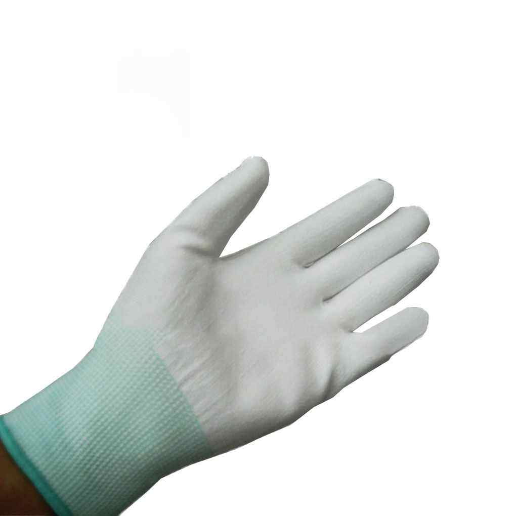 PU Nylon Palm Coating Safety Gloves Safety Palm Gloves Anti Static Work Gloves Builder Grip Palm Protect Gloves