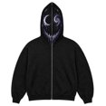 thumbnail image 3 of Halloween Scary Face Print Zip Up Hoodie Casual Cosplay Sweatshirt with Hood Lightweight Fleece Pullover Trendy Spooky Streetwear for Men and Women S, 3 of 5