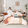 thumbnail image 4 of Homewish Teens Minimalist Stripes Circle 3-Piece Full Size Comforter Sets,Vintage Aesthetic Geometric Bedding Comforter Set,Abstract Art Lightweight Bedding Sets,Luxury Bedroom Decor,Reversible, 4 of 8
