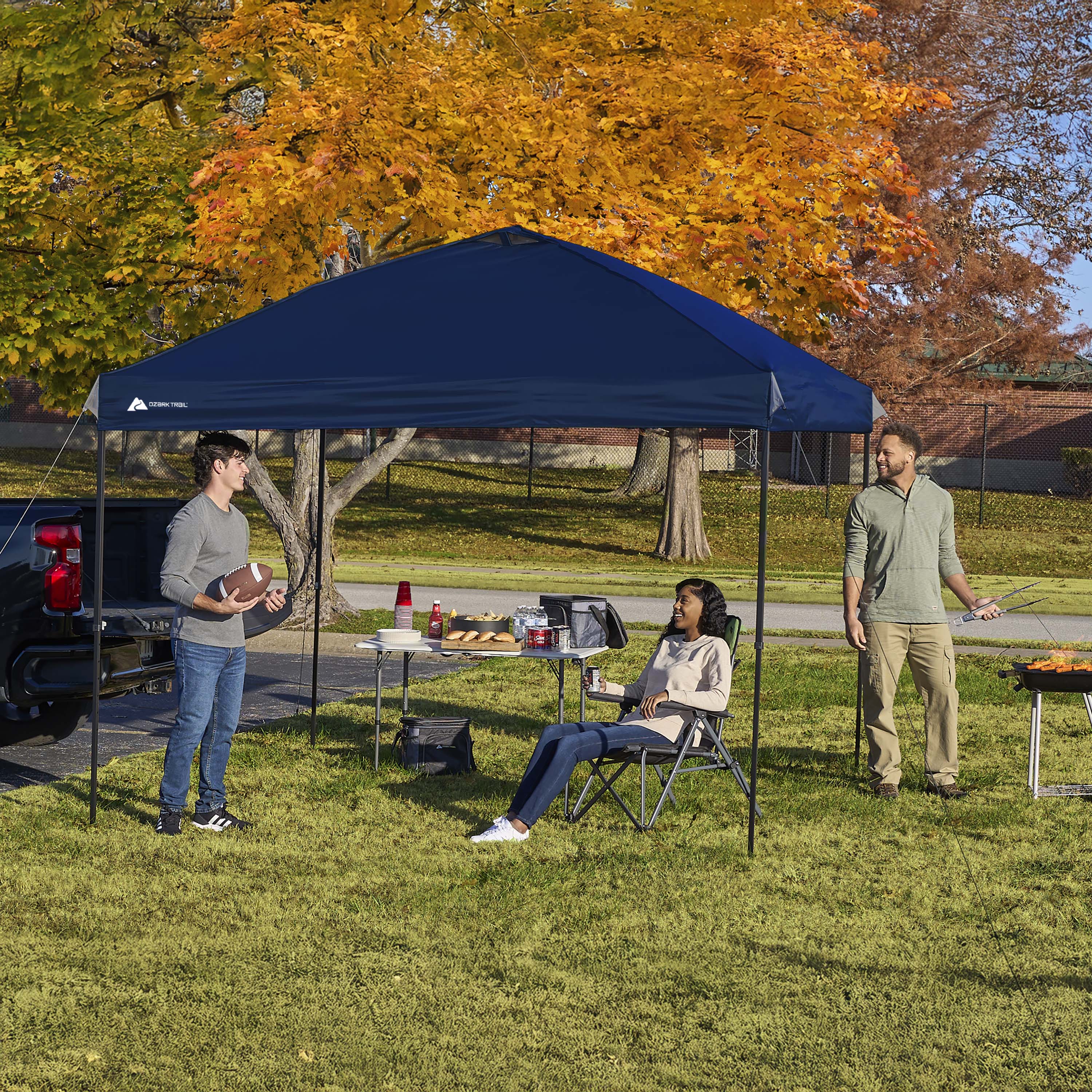 Carpa tipo toldo Ozark Trail de 10x10 con apertura instantánea y montaje simple, patas rectas, para eventos y camping, azul marino 3