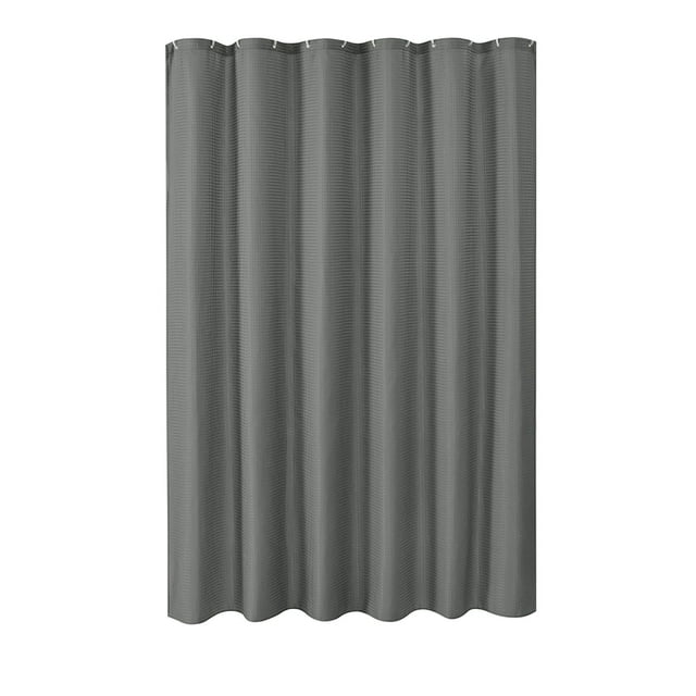 Crochets de Rideau de Douche Rideau de Douche en Tissu Teck Tissu Tissé Tissu Robuste Hôtel Polyester Lesté Ensemble de Rideau de Douche avec 12 Crochets en Plastique pour Salle de Bain Rideaux de Douche pour Salle de Bain