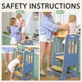 thumbnail image 4 of Toddler Standing Tower, Kids Kitchen Stool Helper 3 Levels Adjustable Height Wooden Toddler Step Stools for Learning New Skills, 4 of 11