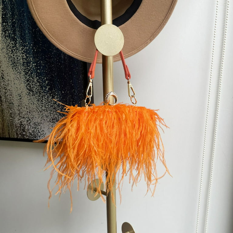 ZenTree Women's Luxury Ostrich Feather Handbag