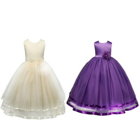 Flower Girl Princess Dress Kid Baby Party Wedding Pageant Formal Dresses Clothes