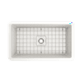 thumbnail image 6 of BOCCHI Sotto Undermount Fireclay 32 in. Single Bowl Kitchen Sink with Protective Bottom Grid and Strainer in White, 6 of 6