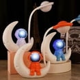 thumbnail image 3 of Lámpara de noche de astronauta, lámpara de escritorio recargable con protección para los ojos, lámpara de noche LED, lámpara roja de astronauta con forma de luna de ABS, 3 of 3