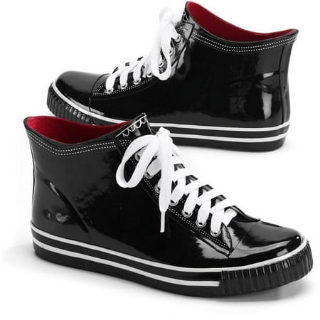 Women's Shiny Sneaker Rubber Rain Boots
