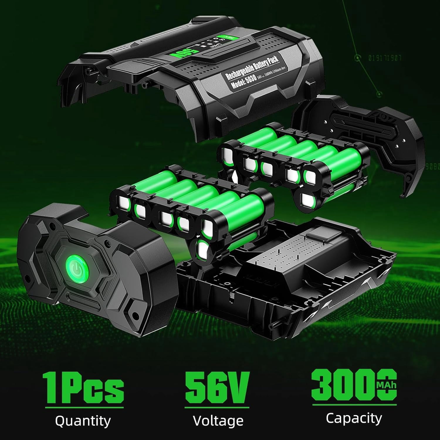 56V 3.0Ah Replacement for EGO 56V Battery BA2800T BA2800 BA4200 BA1400 56-Volt EGO Power+ Cordless Tools