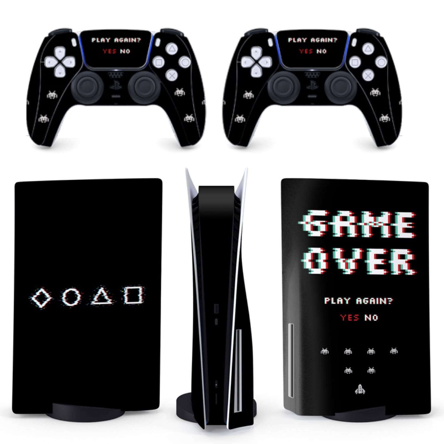 Game Over PS5 Skin Retro Black Vinyl Sticker for Sony Playstation 5