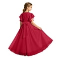 thumbnail image 5 of HAYIMI Child Chiffon Dress For Girls Summer Party Wear Soft Flowy Toddler Formal Evening O-Neck Flutter Sleeve Cozy Dresses, 5 of 5