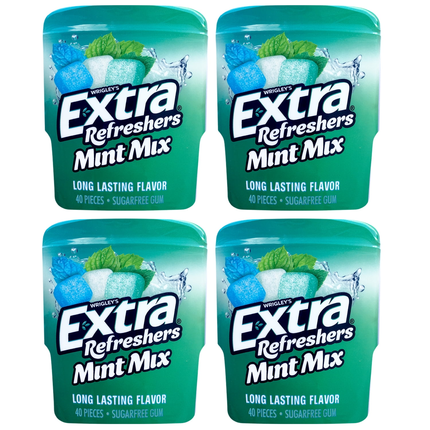 EXTRA Refreshers Mint Mix Gum, 40Piece Bottles, 4 Pack