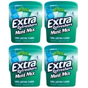 EXTRA Refreshers Mint Mix Gum, 40-Piece Bottles, 4 Pack