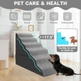 thumbnail image 3 of Dog Stairs for High Beds 30-36 inches Tall, 6-Step Dog Steps for Bed 32-36 inches for Small Large Dogs, Doggie Ramp for Bed, 30D Foam Pet Stairs for Old Dogs/Cats, Free-Installation, Grey, 3 of 6