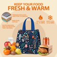 thumbnail image 5 of Pioneer Flower Floral Print Pattern Insulated Lunch Bag for Women & Adults,Large Portable Soft Cooler Lunch Bag,Thermal Food Storage Tote with Pearl Cotton,8.66L,8.75x5.75x9.5 Inch, 5 of 6