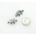thumbnail image 4 of Faship Dusty Blue Rhinestone Crystal Floral Clip On Style Earrings, 4 of 5