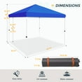 thumbnail image 3 of COOS BAY 10'x10' Outdoor Instant Canopy Tent with Roller Bag, Pop up Sun Shelter for Beach, Sports, Camping, and Party, Blue, 3 of 7