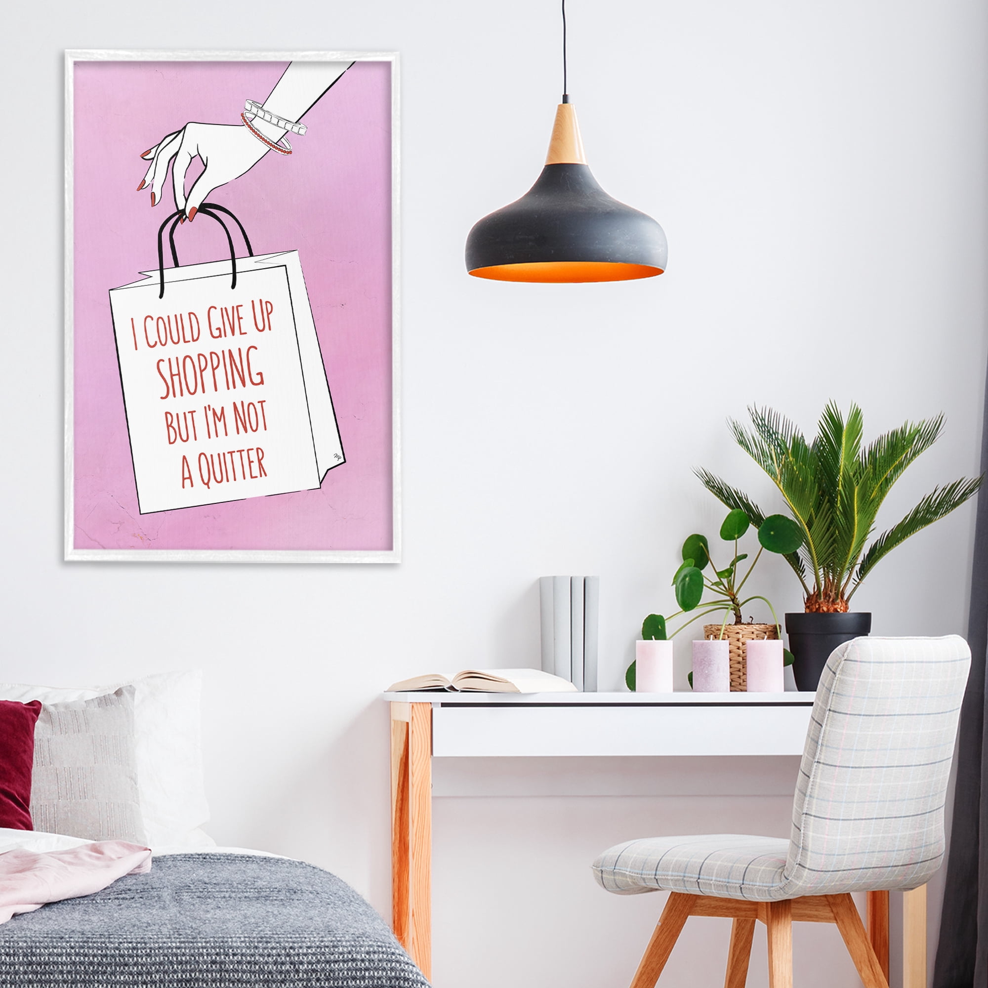 Stupell Industries Not A Quitter Shopping White Framed Giclee Art, design by Martina Pavlova