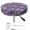 thumbnail image 4 of Pofeuu Skull Daisy Print Round Bar Stool Covers - Super Soft and Washable Elastic Stool Cushion Slipcover Easy Clean Velvet-13 inch, 4 of 7
