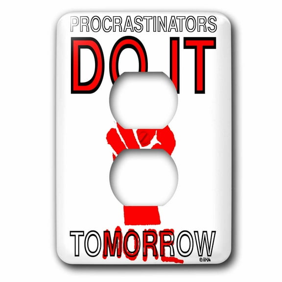 3dRose, Procrastinators Do It Tomorrow, 2 plug outlet cover