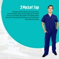 thumbnail image 3 of ACTIVE UNIFORMS Men Scrub Set Medical Scrub Top and Pants (True Navy Blue, XX-Large), 3 of 6