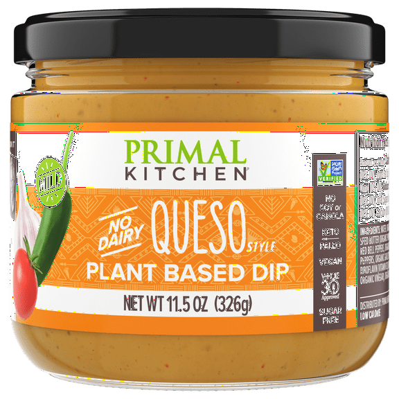 Pack of 6, Primal Kitchen No-Dairy Queso-Style Plant-Based Dip, 11.5 oz
