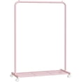 thumbnail image 2 of SONGMICS Perchero Burro con Ruedas, Perchero de Ropa, 40.5 x 91 x 158 cm, Estante de Malla Densa, 2 Frenos, Estructura de Acero, Rosa Jalea, 2 of 6