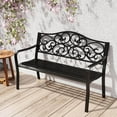 thumbnail image 1 of Costway 50" Porch Bench with Ergonomic Backrest & Armrests Floral Patterns Curved, 1 of 10