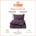 thumbnail image 4 of SGI Bedding Twin Size Duvet Covers Egyptian Cotton 1000 TC 3 Piece Set Plum Pinch, 4 of 8