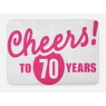 thumbnail image 1 of 70th Birthday Bath Mat, Cheers to 70 Years Old Hand Written Calligraphy Birthday Party Image, Non-Slip Plush Mat Bathroom Kitchen Laundry Room Decor, 29.5 X 17.5 Inches, Hot Pink and Black, Ambesonne, 1 of 2