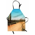thumbnail image 1 of Saguaro Apron Earth Path with Giant Cactus Plants to the South American Desert Cactus Picture, Unisex Kitchen Bib Apron with Adjustable Neck for Cooking Baking Gardening, Multicolor, by Ambesonne, 1 of 3