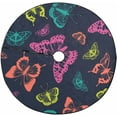 thumbnail image 1 of FMSHPON Butterflies Pattern Colors Xmas Christmas Tree Skirt Stand Mat for Holiday Party Decoration Indoor Outdoor 48 inches, 1 of 3