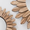 thumbnail image 6 of Yammee Wooden Round Wall Mirrored Bohemian Sun Shape Makeup Mirrored Wall Decorations, 6 of 12