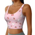 thumbnail image 5 of Sports Bra For Women, Cute Berry Rabbit Pink Sports Bras For Women High Support, Workout Tank Tops Woman With Removable Cups, 5 of 8