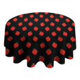 thumbnail image 4 of Red Strawberry Plants Black Pattern Round Tablecloth 60"x60",Wrinkle Wipeable Table Cloth for Kitchen Dining Room Picnic Patio Party, 4 of 6