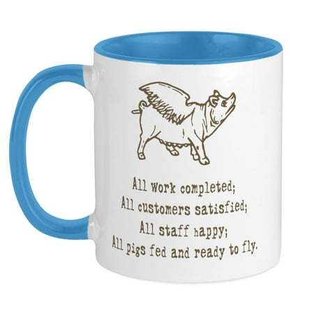

CafePress - Pigs Ready To Fly Mug - Ceramic Coffee Tea Novelty Mug Cup 11 oz