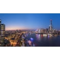 thumbnail image 2 of Chen, Zhibo 32x20 Gold Ornate Wood Framed with Double Matting Museum Art Print Titled - The Blue Hour In Shanghai, 2 of 4