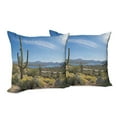 thumbnail image 6 of Ambesonne Nature Throw Pillow Cover 2 Pack, Cactus on the Valley, 18", Blue Green, 6 of 6