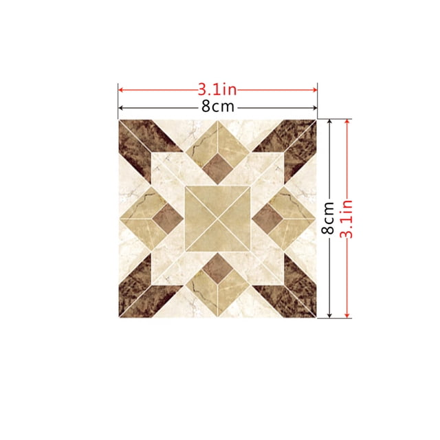 Electronicheart 10pcs 3D Diagonal Tile Seam Stickers Film Self Adhesive Floor Wall Decorative Tiles Sticker