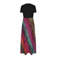 thumbnail image 3 of Vestido Corto de Verano de la Moda de las Mujeres Impreso de Manga Corta Cuello Redondo Tobillo de Longitud Vestido Casual, 3 of 4