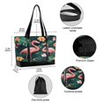 thumbnail image 2 of FORMRS Canvas Laptop Tote Bag for Women with 15.6" Computer Compartments Shoulder Handbag, Flamingo Leaves Pattern, 2 of 7