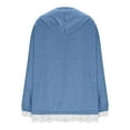 thumbnail image 5 of Sexlip Oversized Hoodies for Women Lace Trim Long Sleeve Hooded Sweatshirt Casual Trendy Fashion Splice Loose Fit Top Blue S, 5 of 6