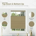 thumbnail image 4 of Cordless Window Blinds Cellular Top-Down Bottom-Up Honeycomb Pleated 3/8" Light Filtering Window Shades (Wheat, 30" x 64"), 4 of 9
