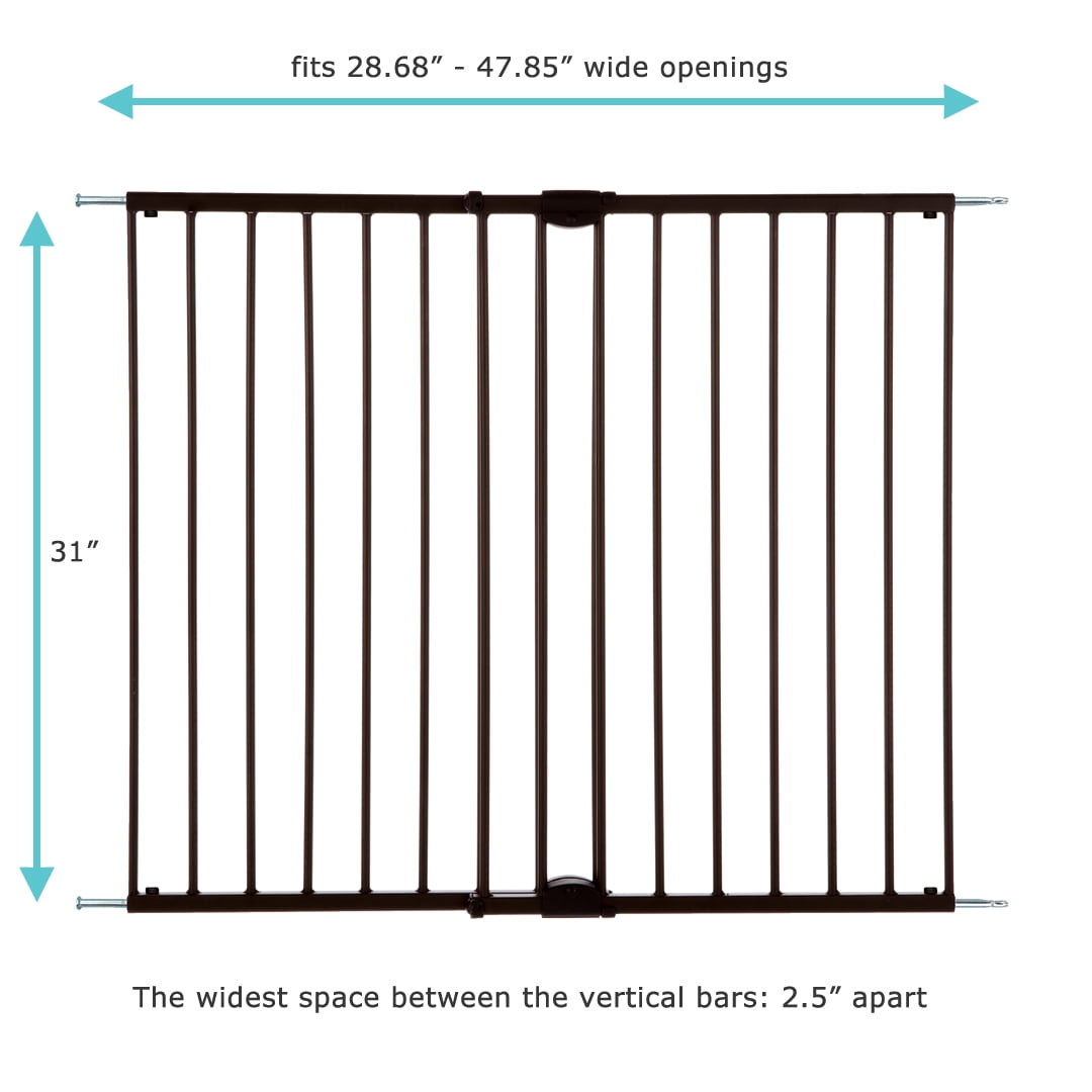 Toddleroo by North States 28.68"-47.85" Easy Swing & Lock Baby Safety Gate Series 2, Metal