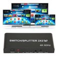thumbnail image 3 of M Buder Conmutador Divisor HDMI 2 en 2 Salidas 4K a 60Hz Extractor de Audio con Control Remoto Enchufe Británico para PC TV Proyector Ideal Cine en Casa (21.00 cm / 8.26 in), 3 of 9