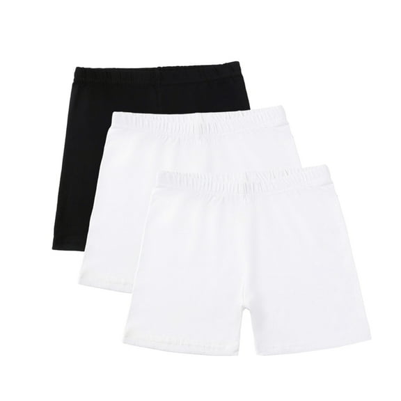 GYRATEDREAM 3 Pack Girls Bike Shorts Cartwheel Shorts for Girls Toddler Safety Active Under Dress Dance Gymnastics Yoga Short Kids Biker Shorts Multicolor for 5-14Y