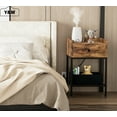 thumbnail image 6 of Y&M Nightstand with Charging Station and USB Ports Set of 2, Side End Table with Drawer, Modern Bedside Tables Night Stand Storage Shelf for Small Spaces, Bedroom, Living Room - Brown, 6 of 6