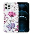 thumbnail image 2 of iPhone 12 Case, iPhone 12 Pro Case, Mantto Cute Slim Fit Hybrid Shockproof Soft TPU Silicone Rubber Bumper Patterned Painted Print Back [6.1 inch] Phone Cover For Apple iPhone 12/12 Pro, Lotus, 2 of 6