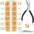thumbnail image 1 of 1200PCS Jump Rings for Jewelry Making Kit, Gold, Jewelry Making Supplies and Necklace Repair, Modern Style, Small Size, Not Foldable, 1 of 7
